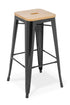 Industry Bar Stool With Ash Timber Top - Black