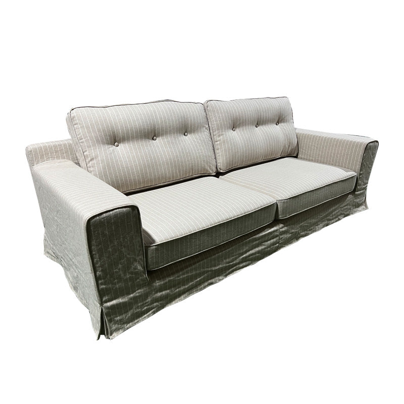 Lusso Slip Cover Sofa - White Stripe