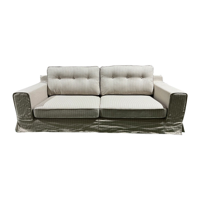 Lusso Slip Cover Sofa - White Stripe