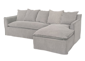 Marsala Slip CoverSofa with Reversible Chaise - Gray