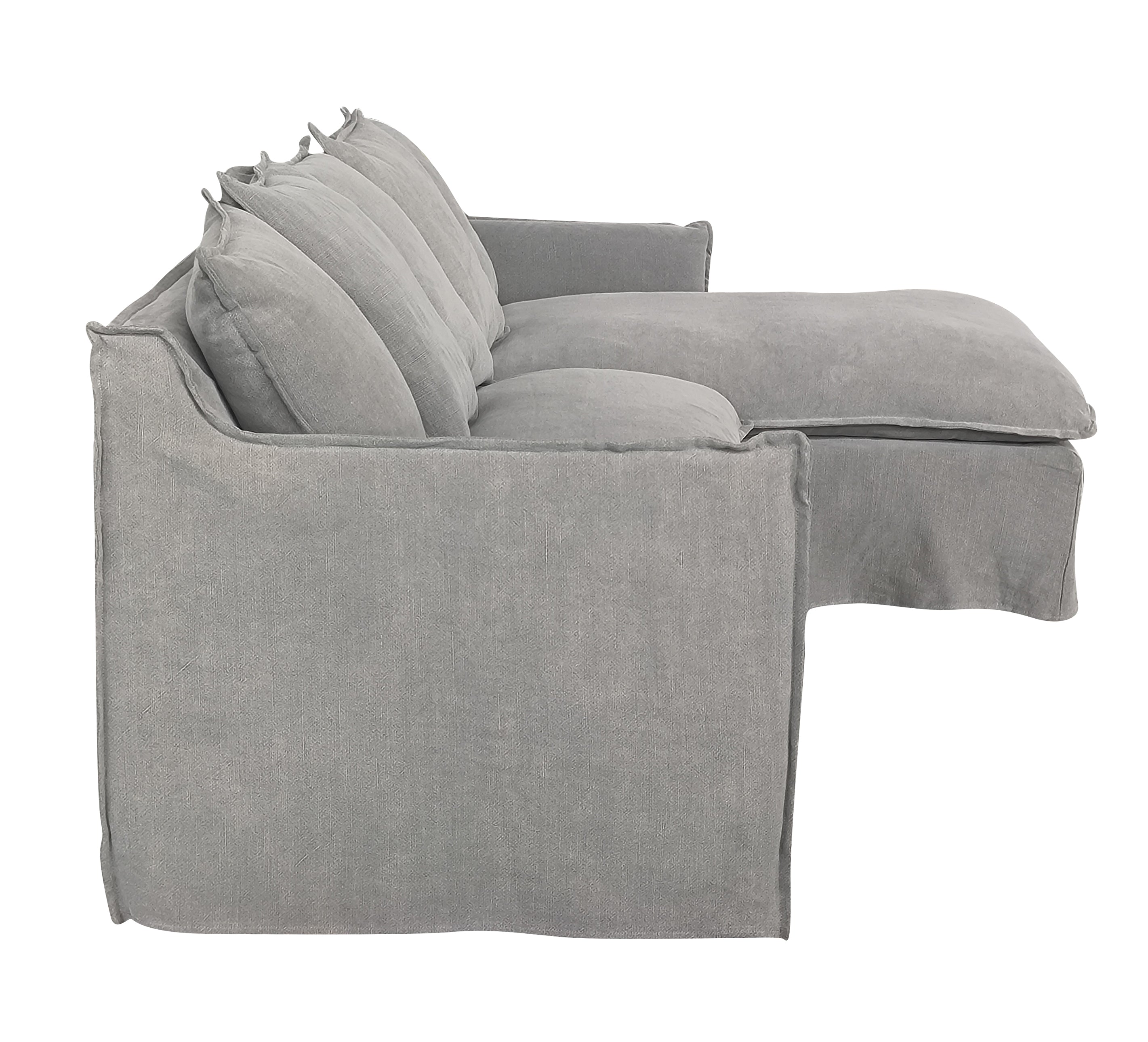 Marsala Slip CoverSofa with Reversible Chaise - Gray