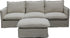 Villa 3 Seat Slip Cover Sofa with Ottoman - Salt & Pepper