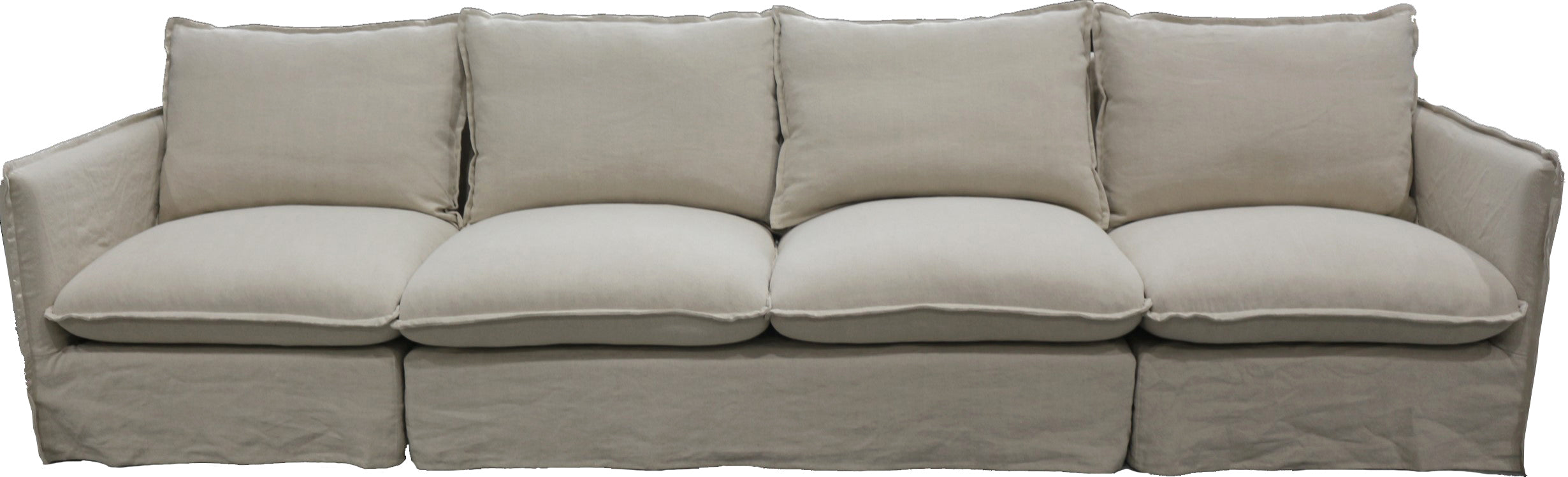 Villa 4 Seat Slip Cover Sofa - Salt & Pepper