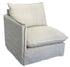 Villa 3 Seat Slip Cover Sofa with Ottoman - Salt & Pepper