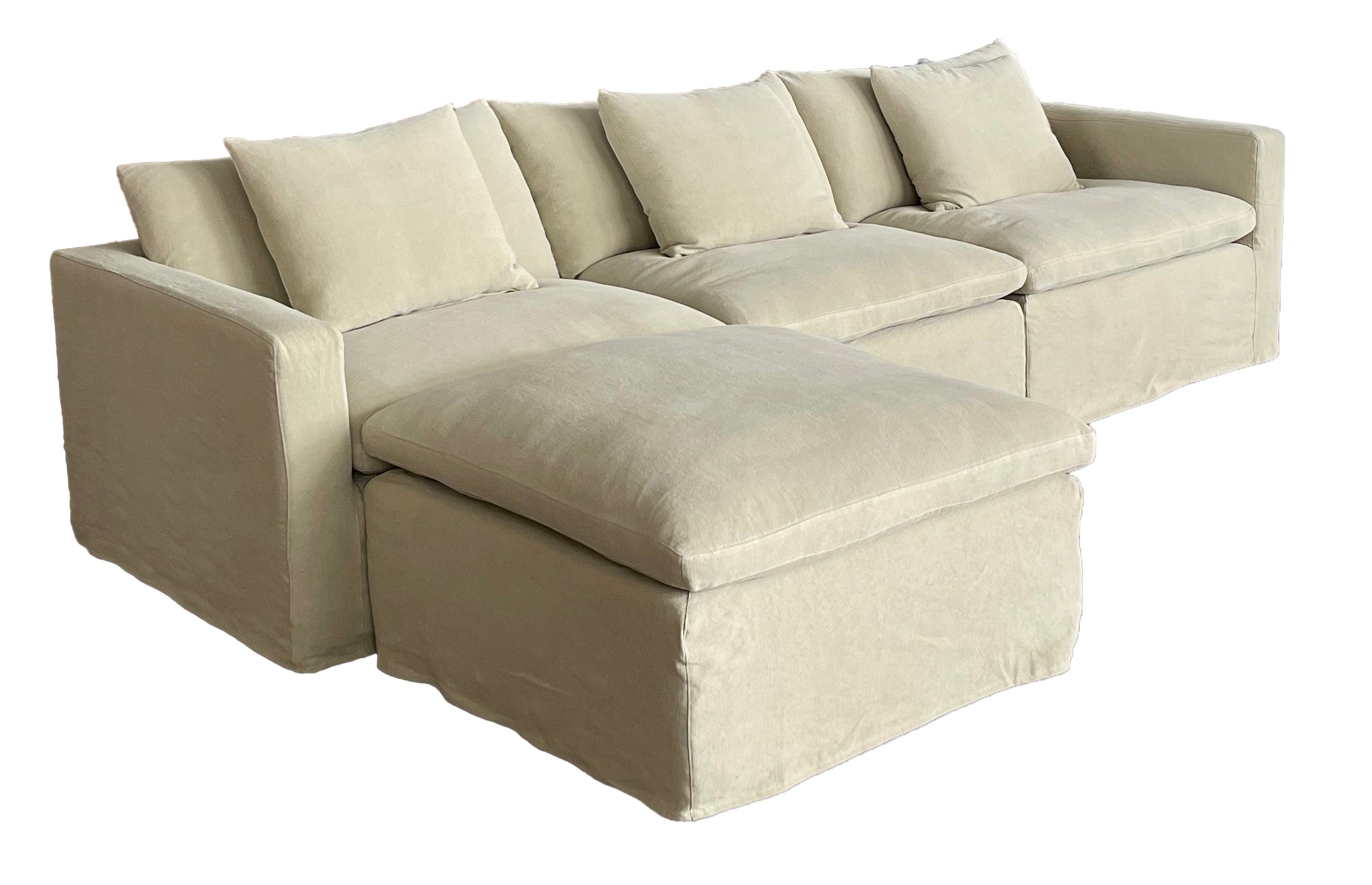 Carlton Slip Cover Modular Sofa with Reversible Chaise - Hemp