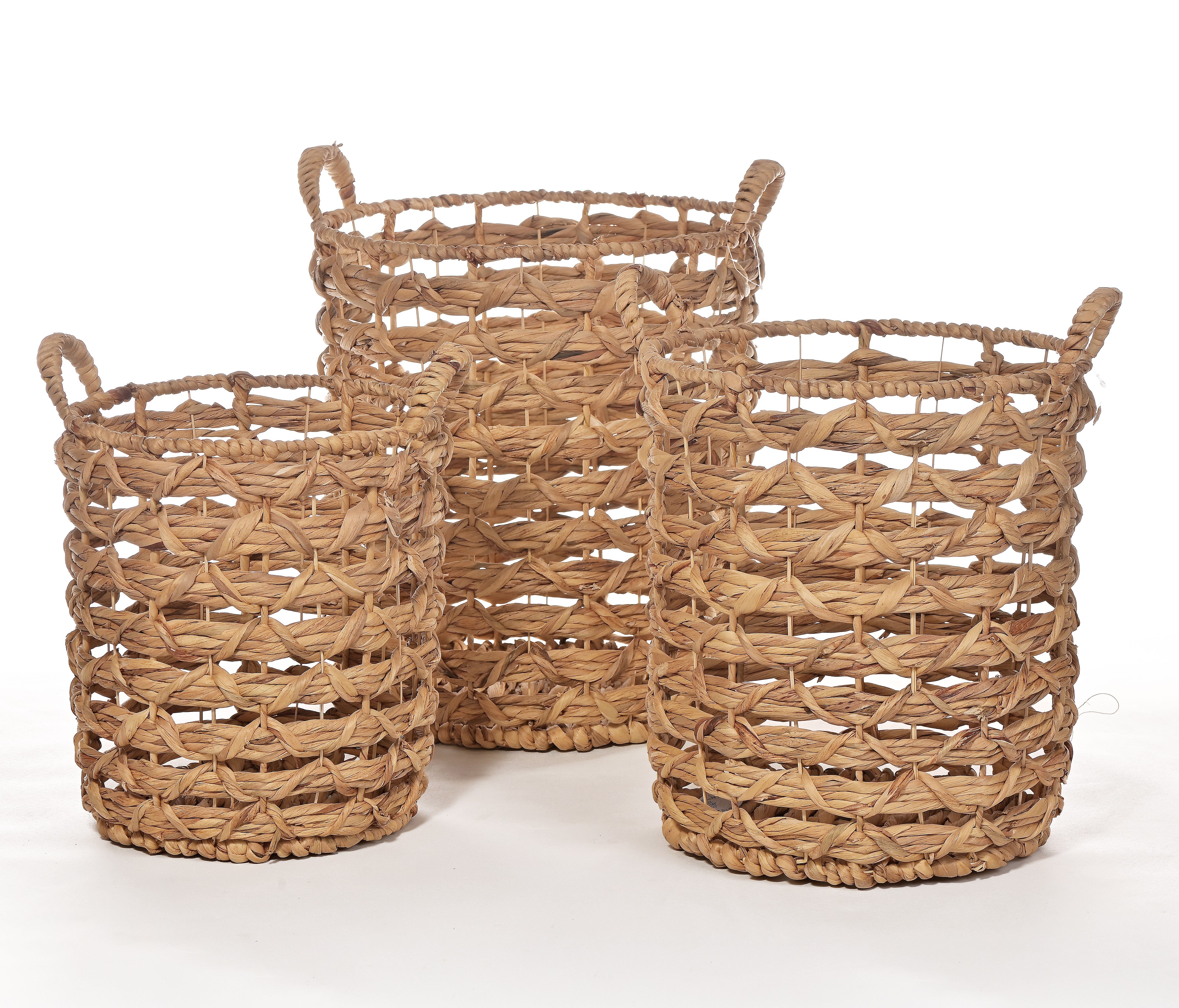 Water Hyacinth Baskets Set of 3