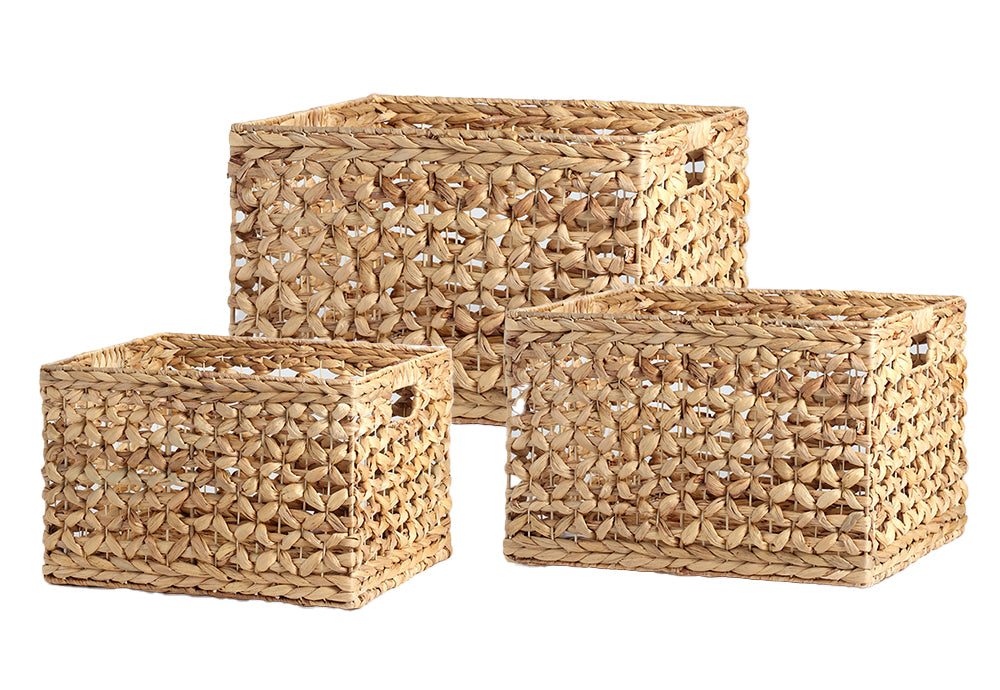 Water Hyacinth Basket Set of 3