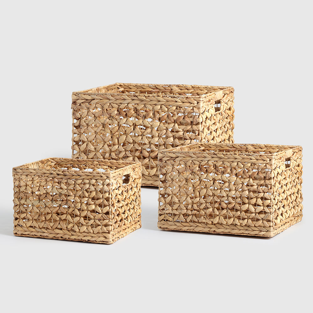 Water Hyacinth Basket Set of 3