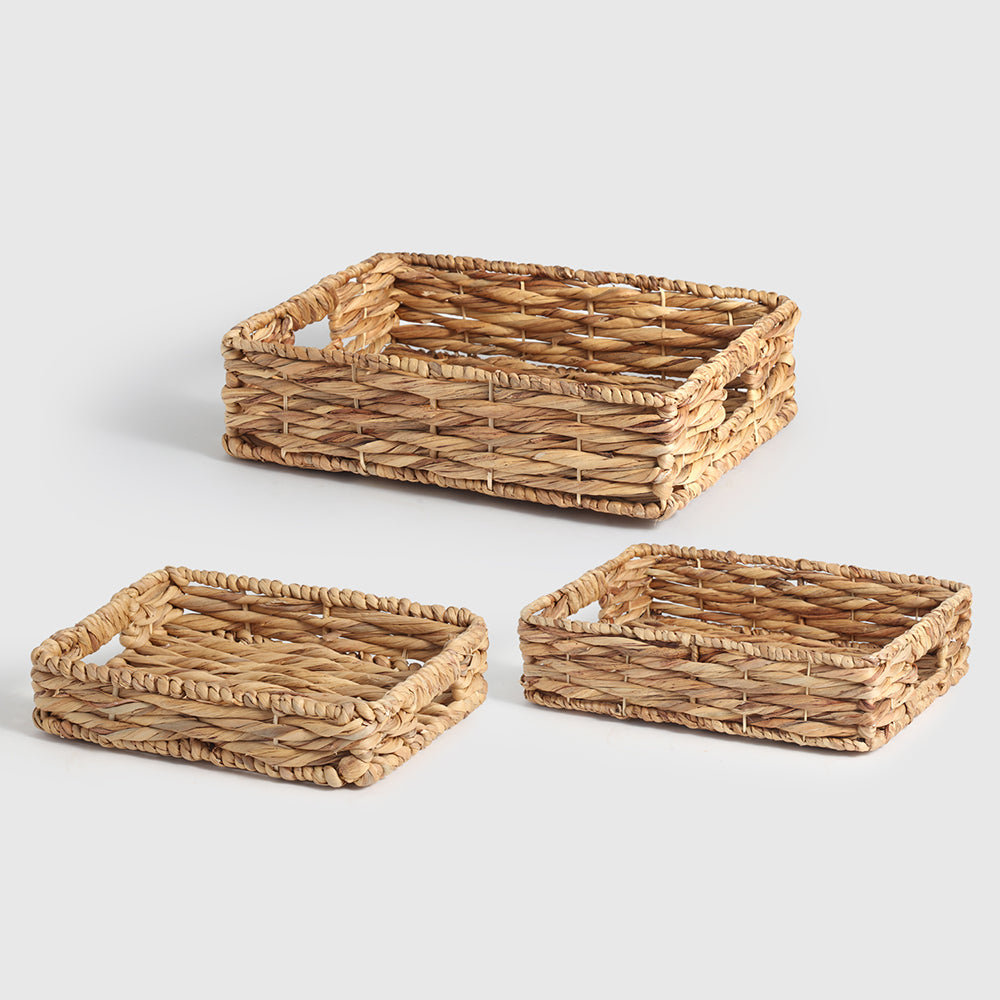 Water Hyacinth Tray Set of 3