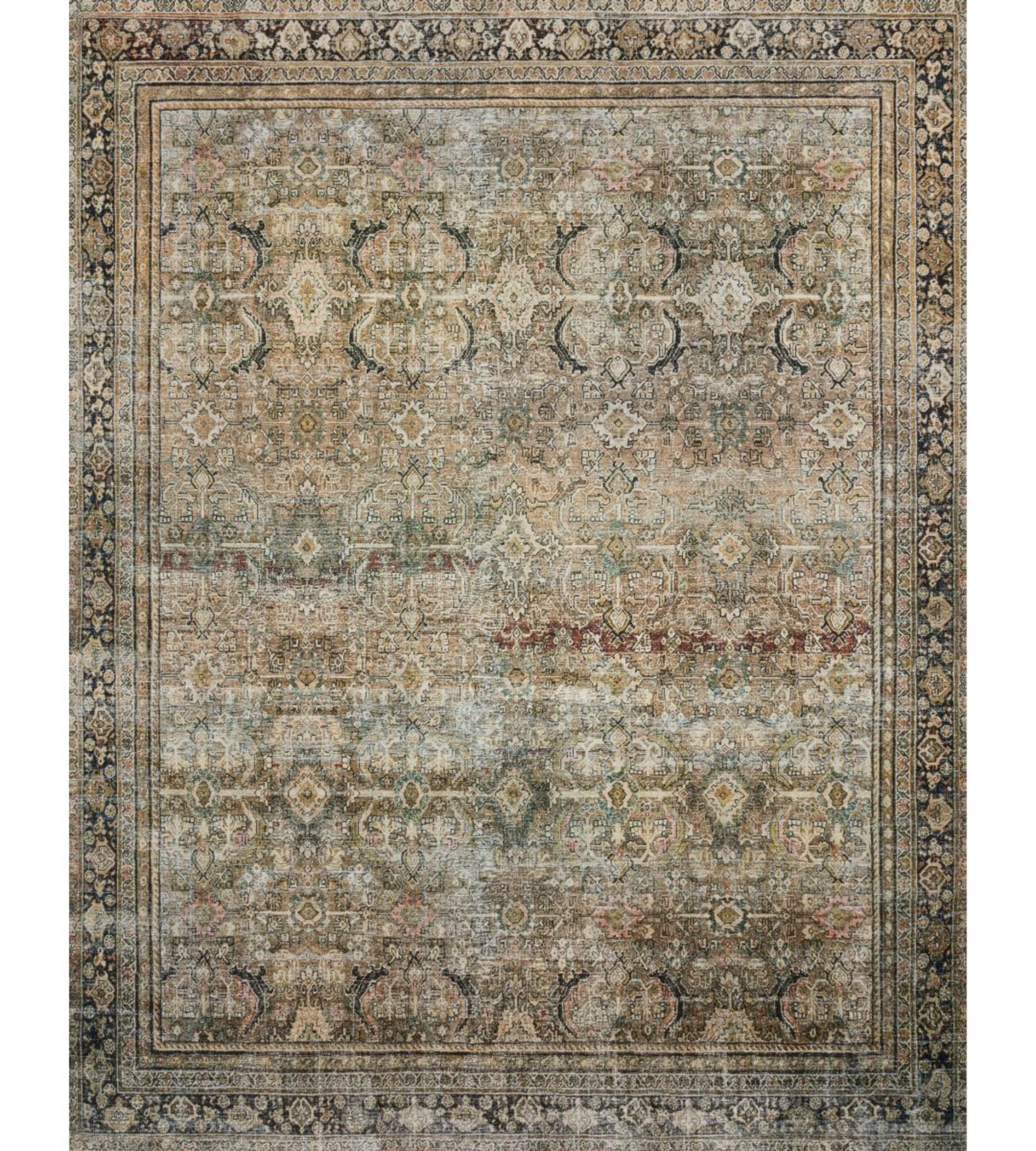 Layla Rug - Olive Charcoal 229x289Cm