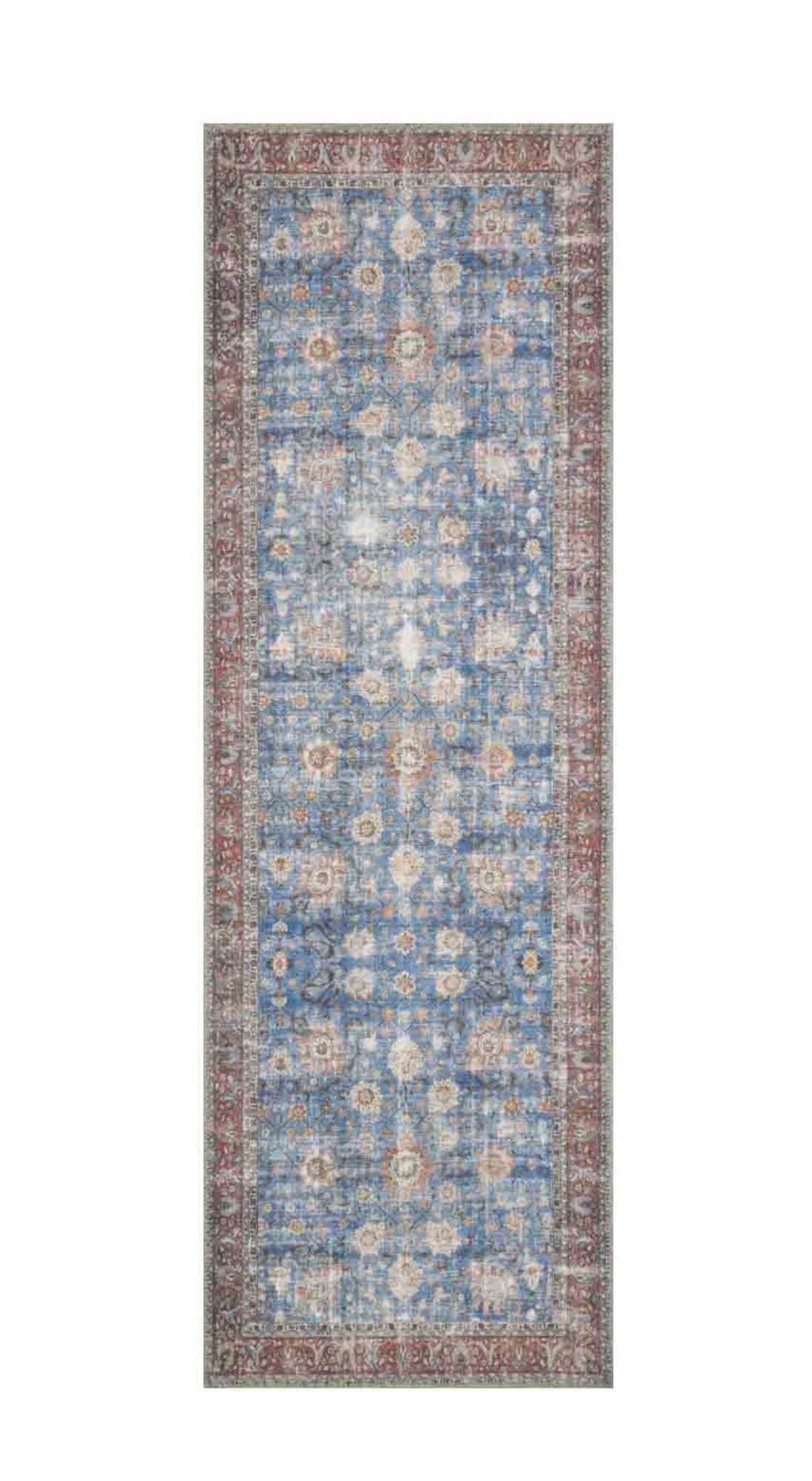 Loren Rug - Blue/Brick