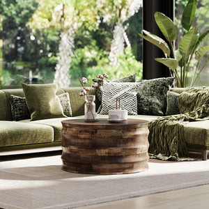 Wooden Drum Coffee Table