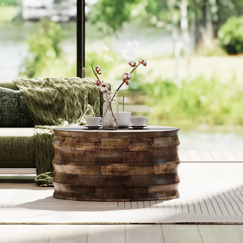 Wooden Drum Coffee Table