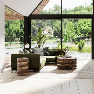 Wooden Drum Coffee Table