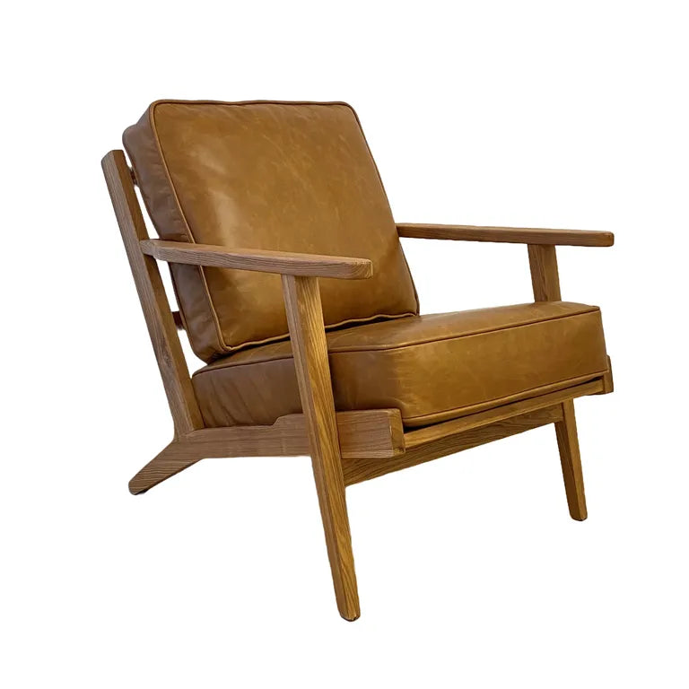 Lodge Leather Armchair - Camel