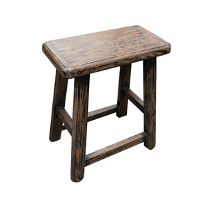 Antique Elm Rectangle Stool