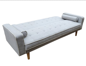 New York Sofabed - Grey with white piping