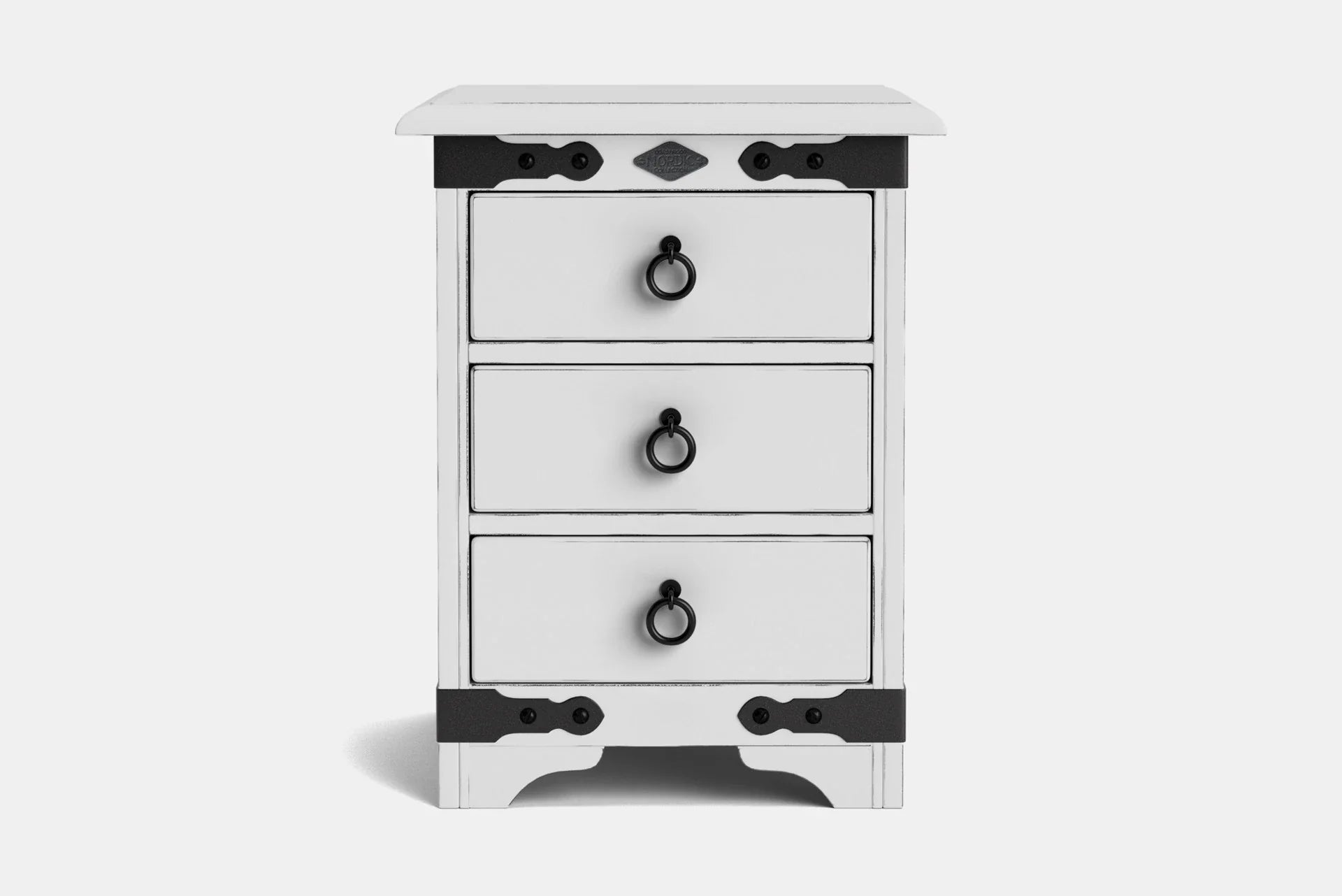 Nordic 3 Drawer Bedside Table