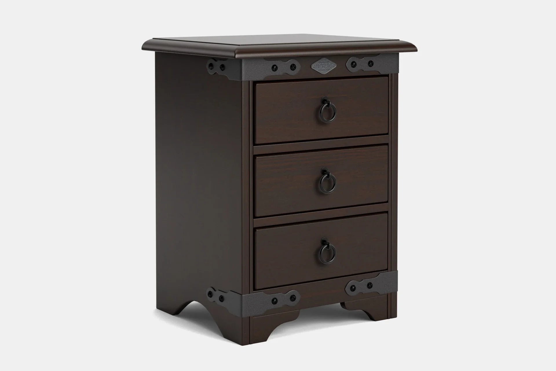 Nordic 3 Drawer Bedside Table