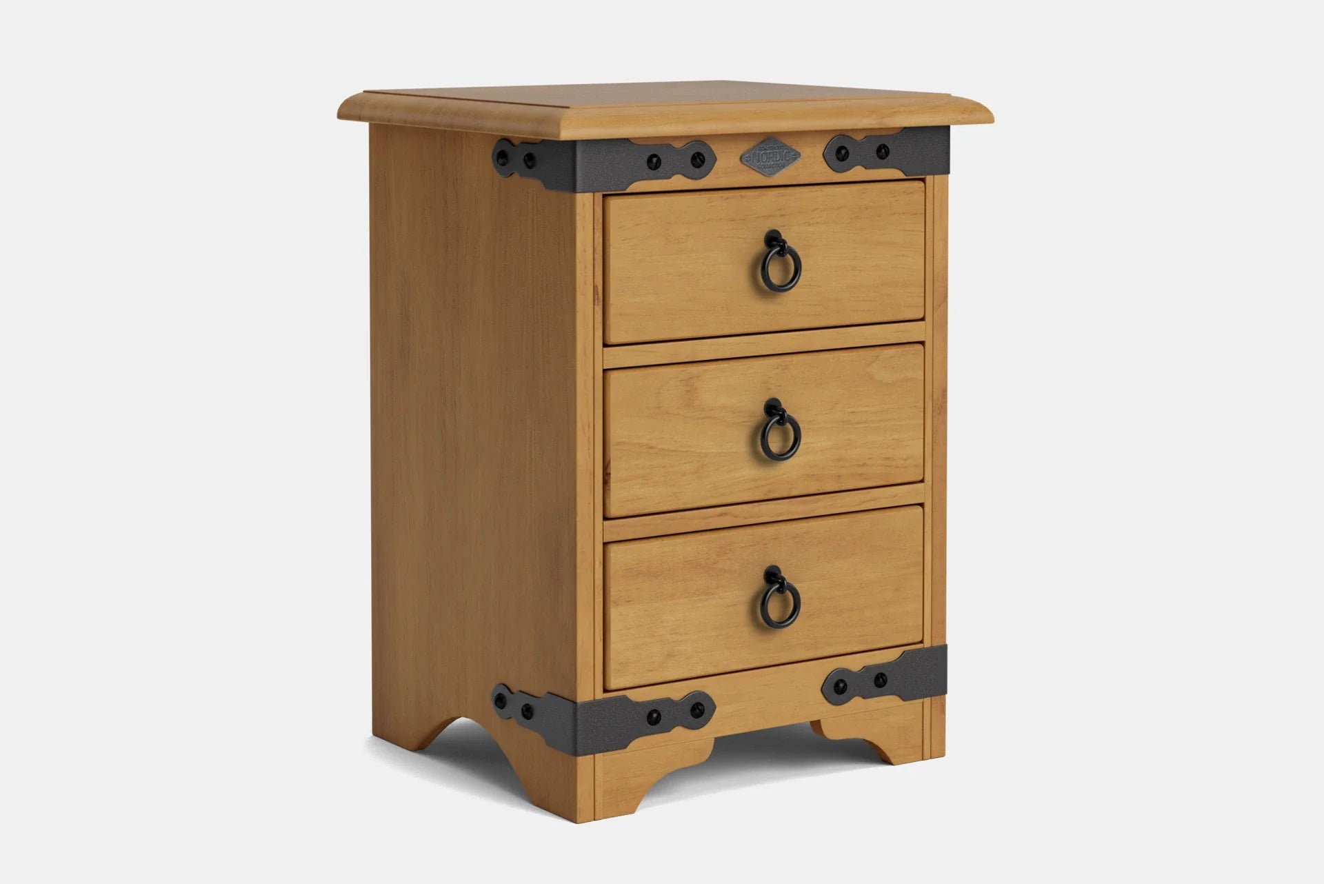 Nordic 3 Drawer Bedside Table