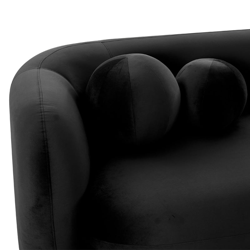 Seattle 3 Seat Sofa - Black Velvet