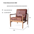 Hans Mid-Century leather Armchair - Rustic Brown