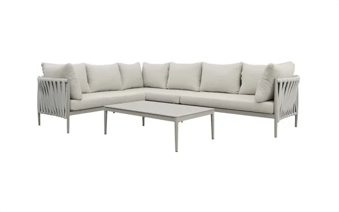 Redmond Outdoor Luxury Lounge Suite with Coffee Table - Taupe