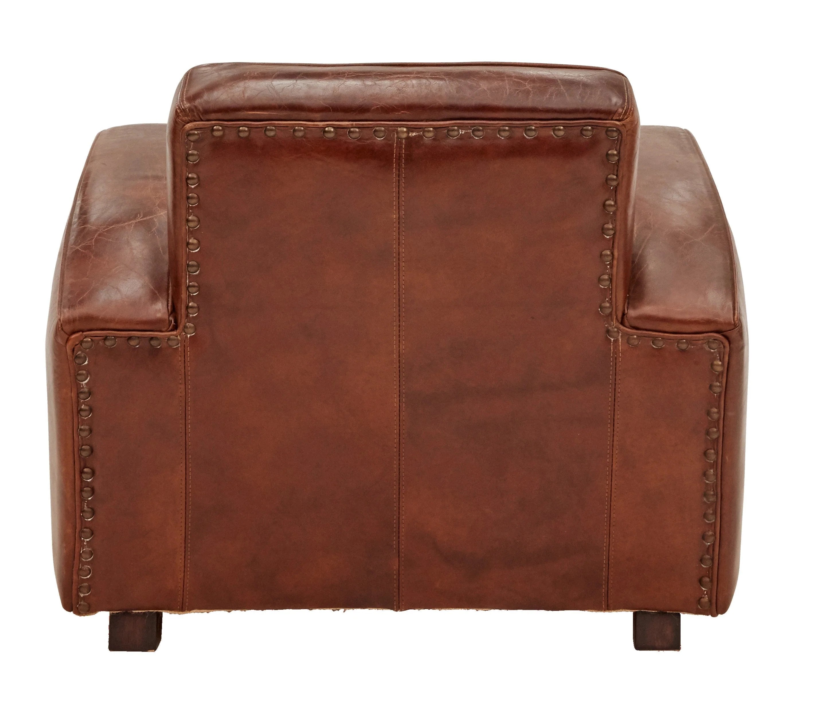 Oxford Club Aged Leather Armchair - Vintage Cigar