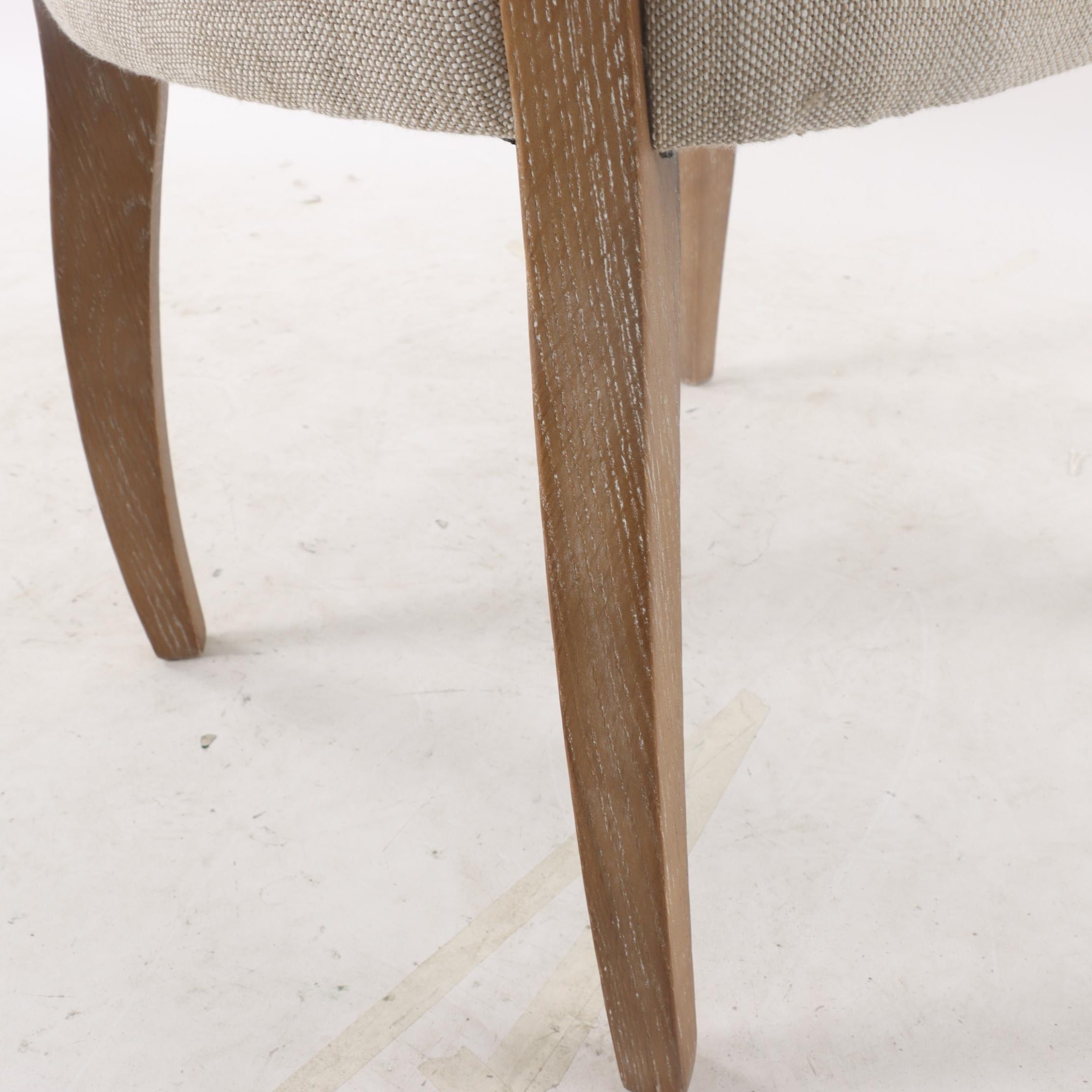 Ezra Dining Studded Chair - Natural Linen