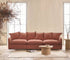 Oasis Washed Linen Sofa Left - Rust