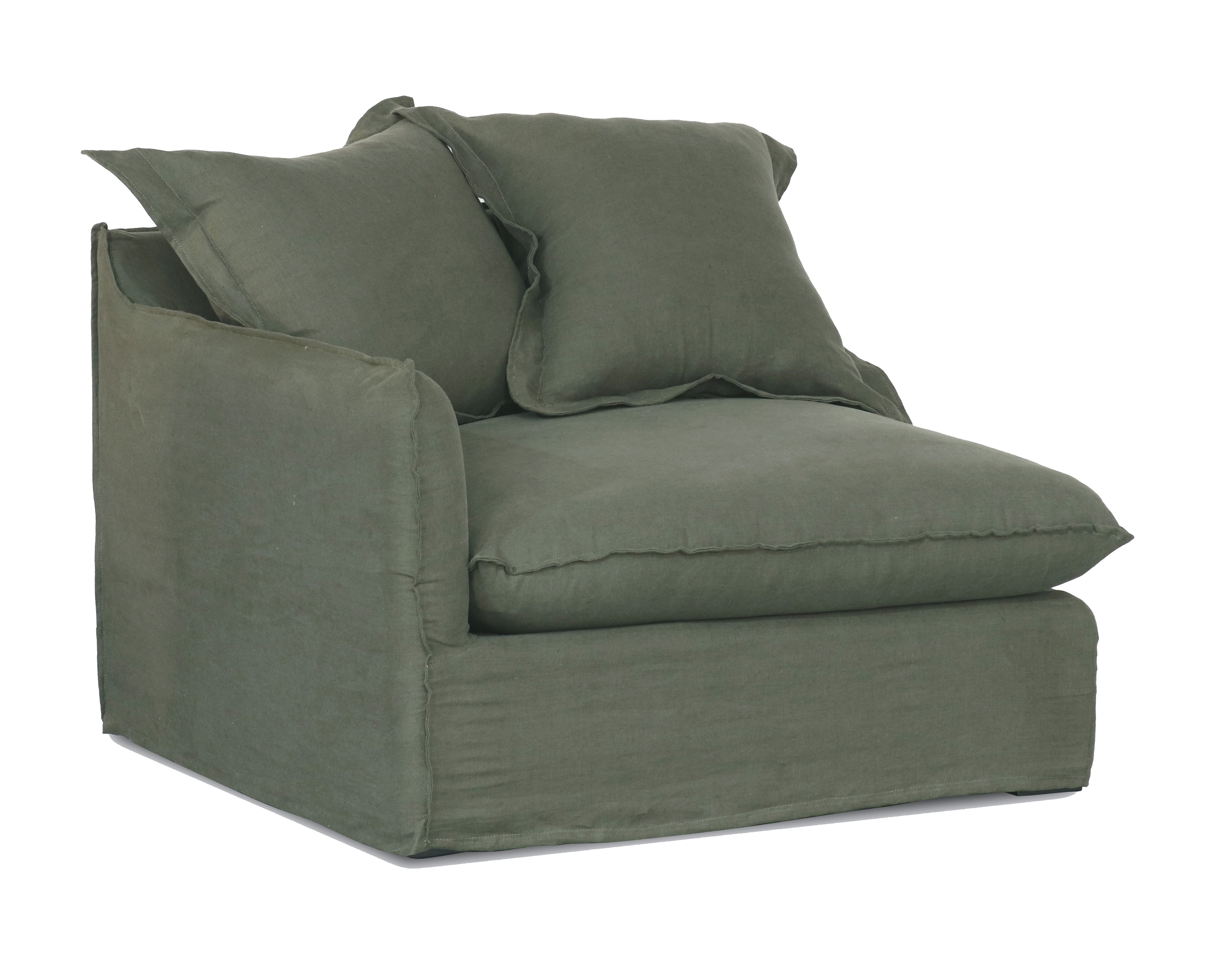 Oasis Washed Linen Dream Sofa Left - Olive