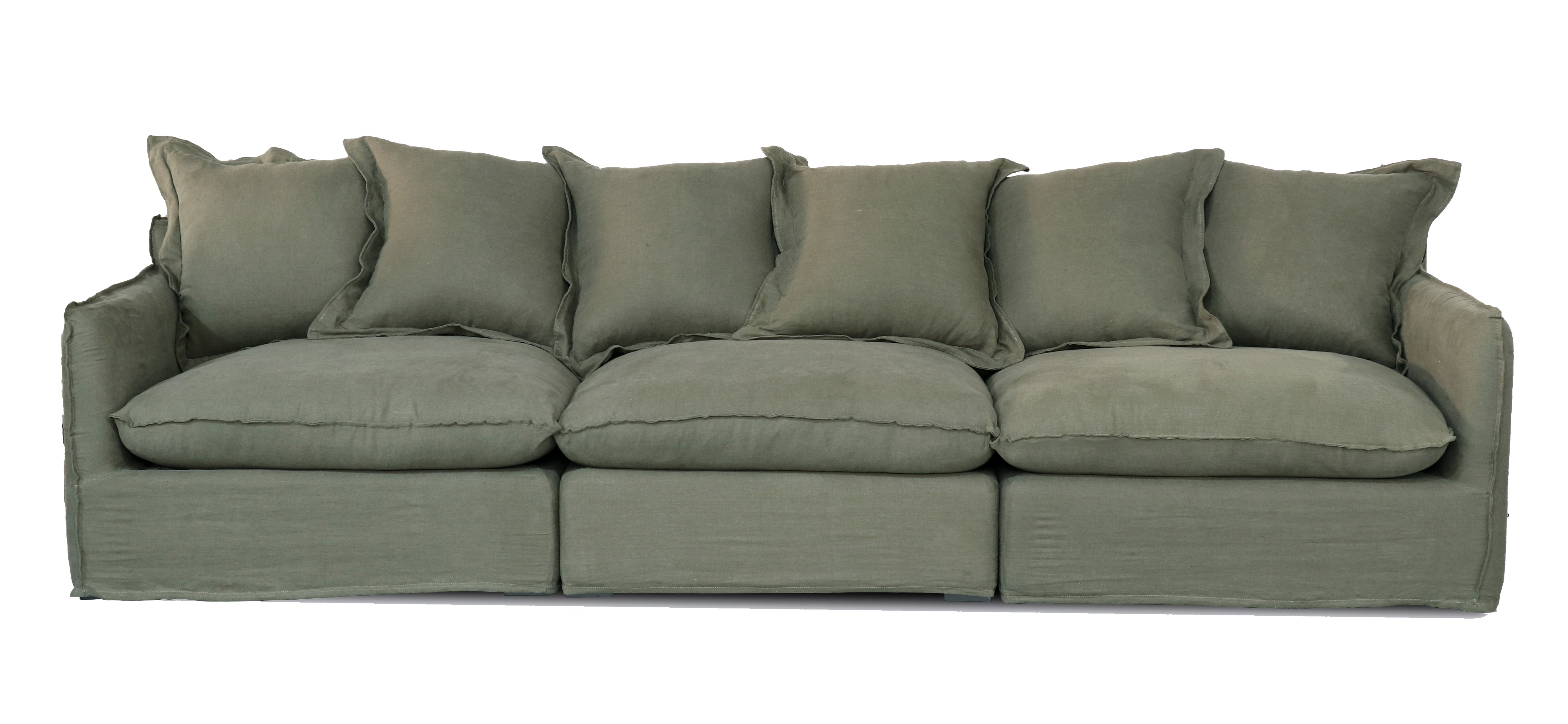 Oasis Washed Linen Dream Sofa Left - Olive