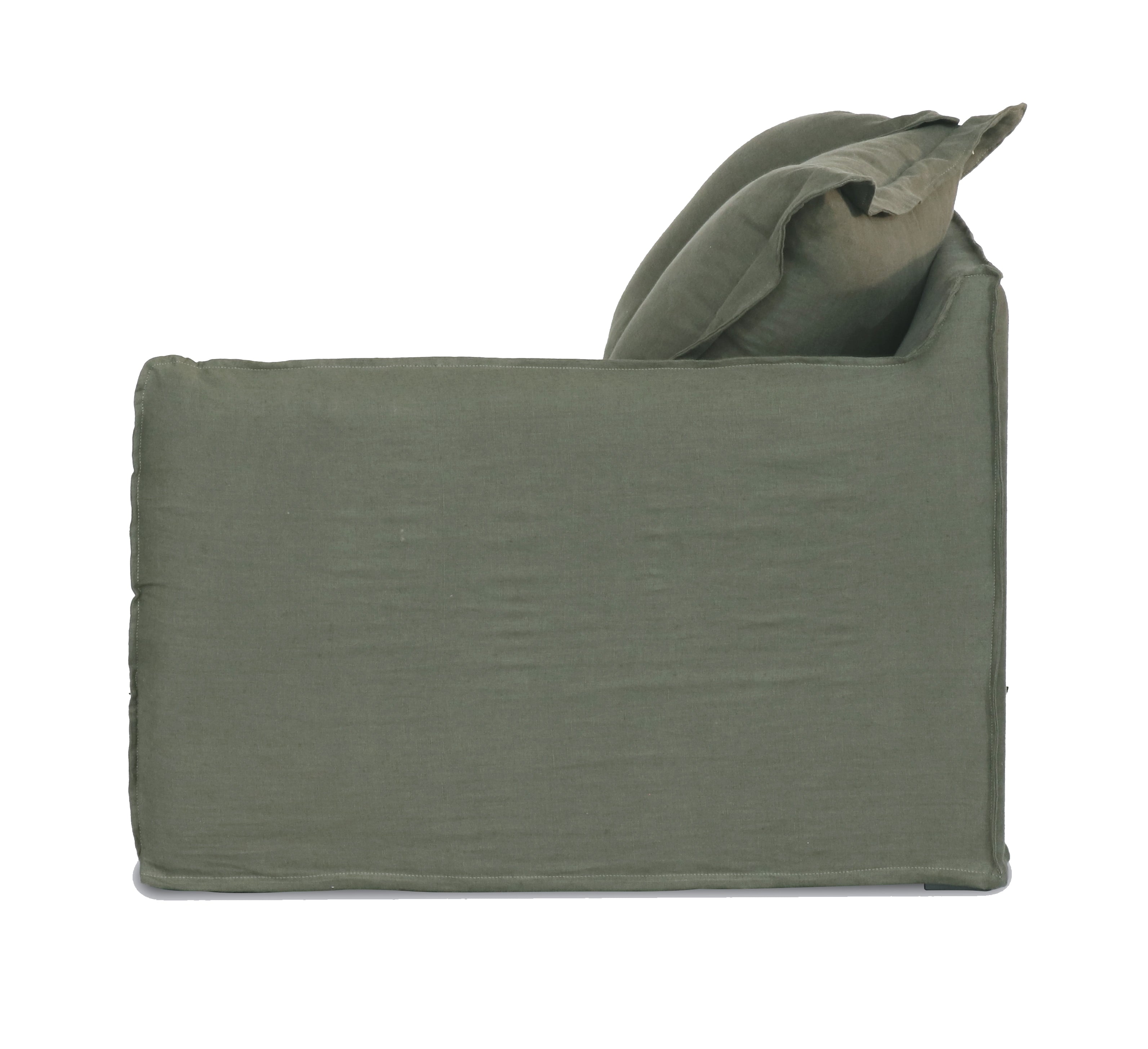 Oasis Washed Linen Dream Sofa Right - Olive