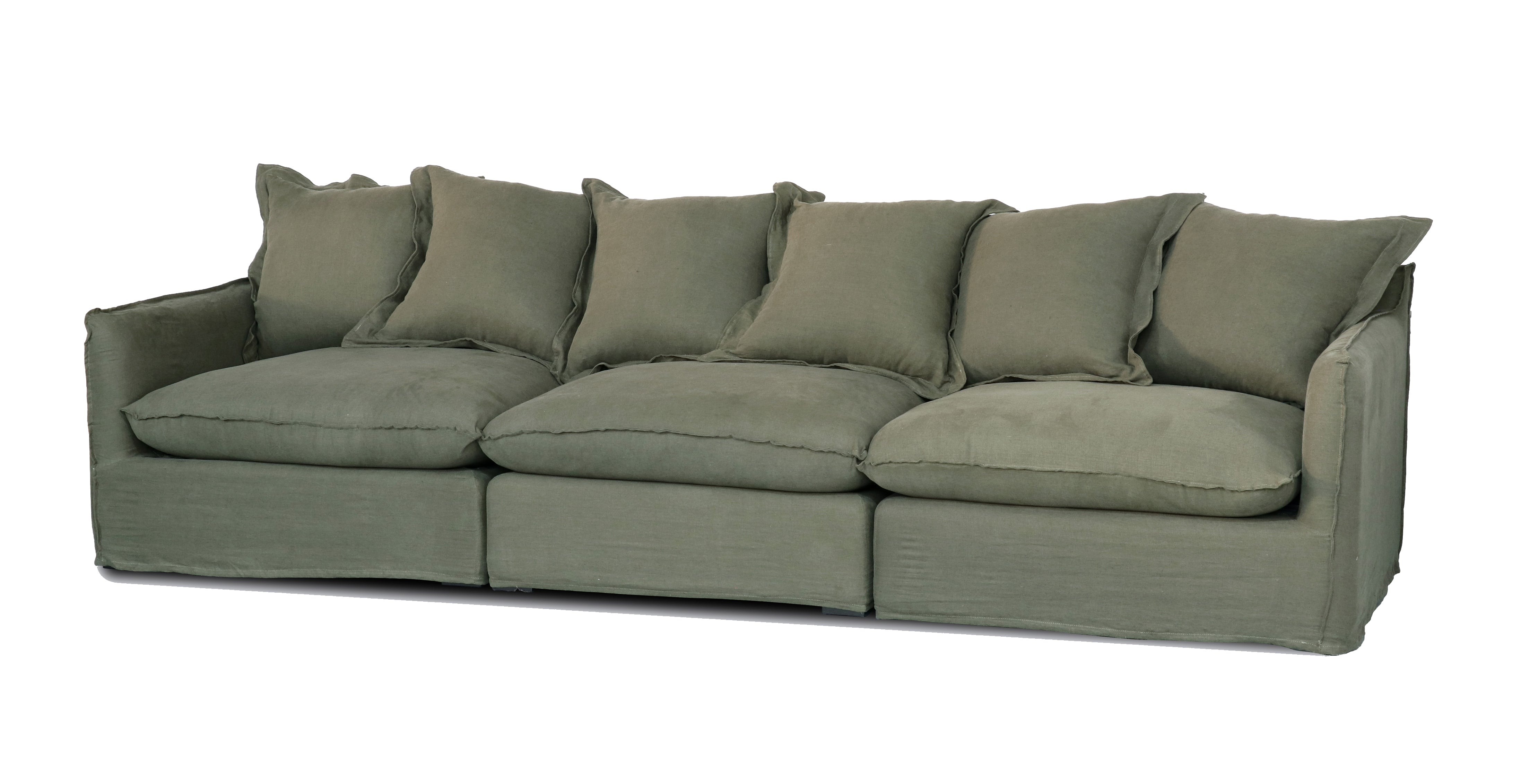 Oasis Washed Linen Dream Sofa Right - Olive