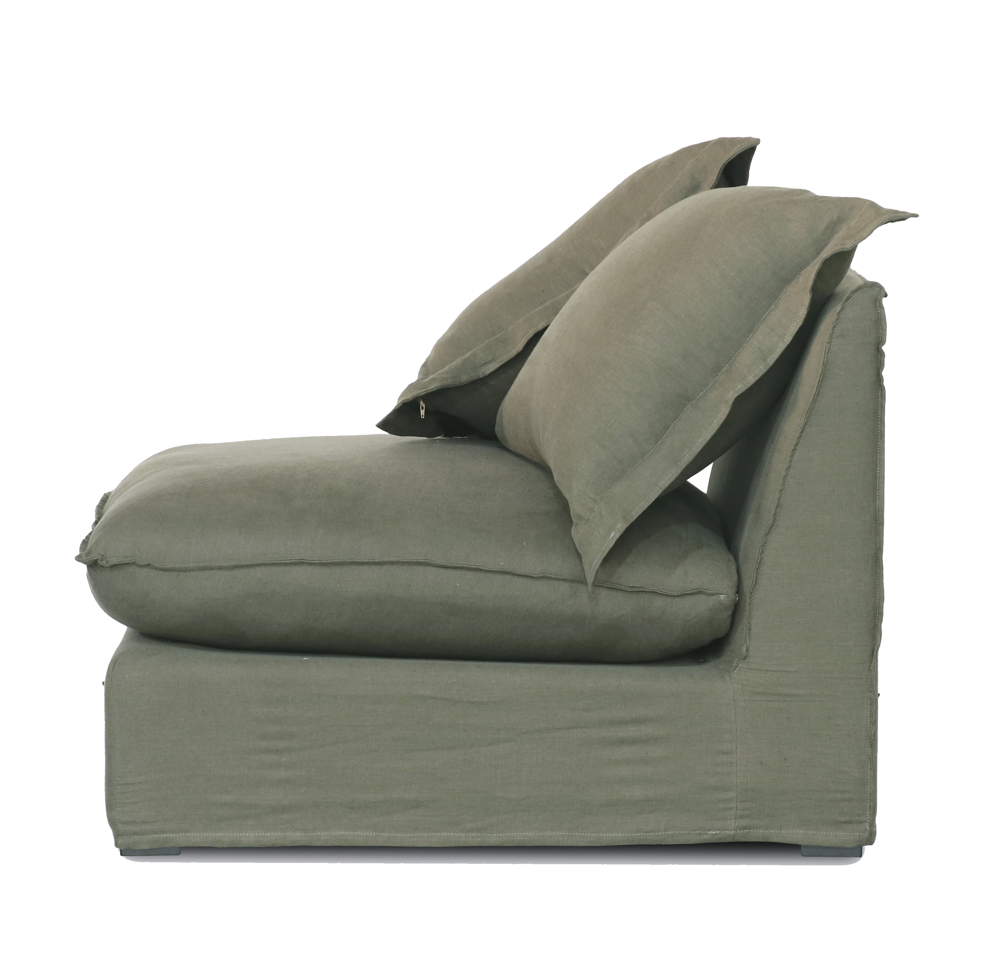 Oasis Washed Linen 3 Seat Modular Slip Cover Sofa - Olive