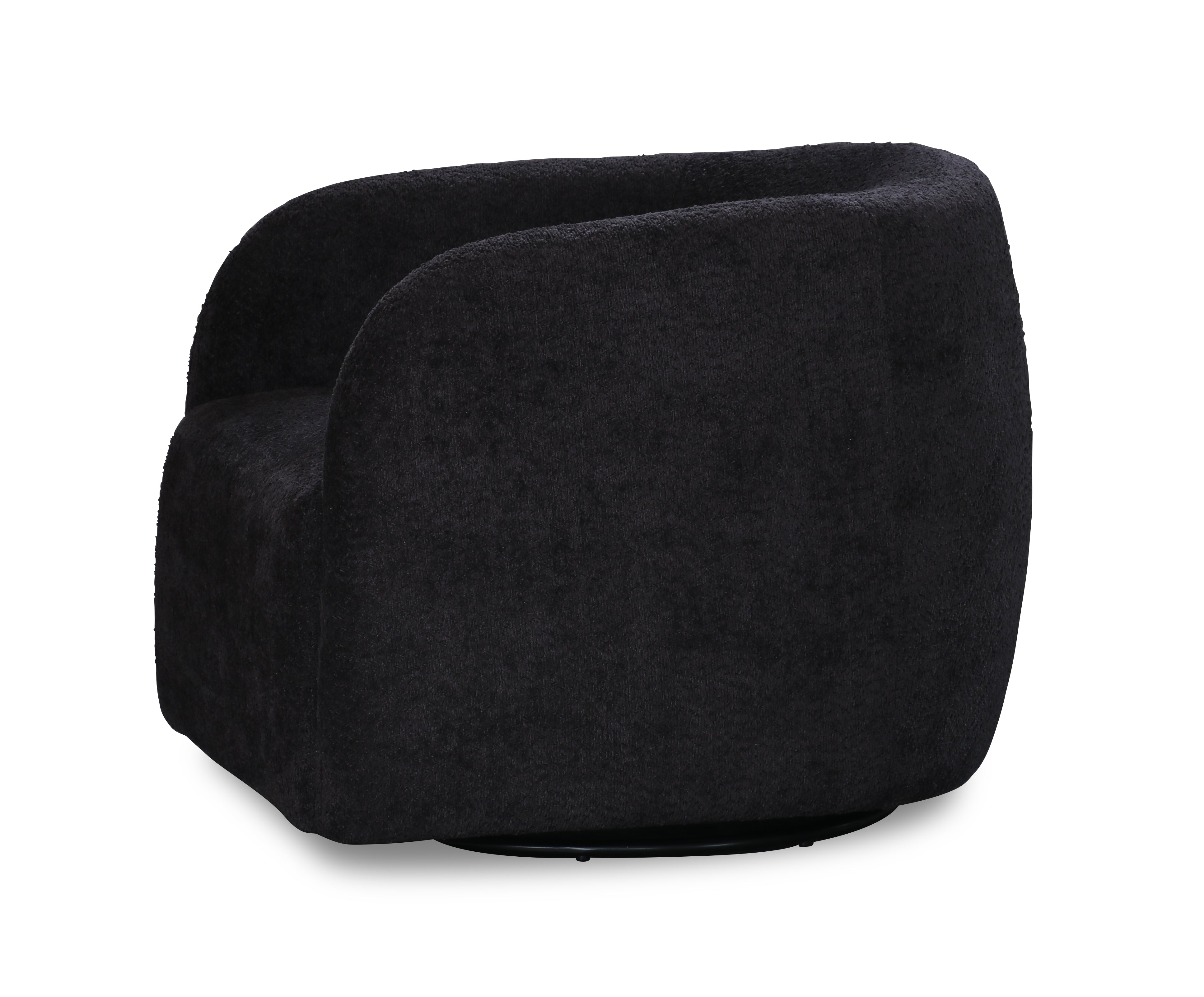 Casper Boucle Swivel Chair - Black