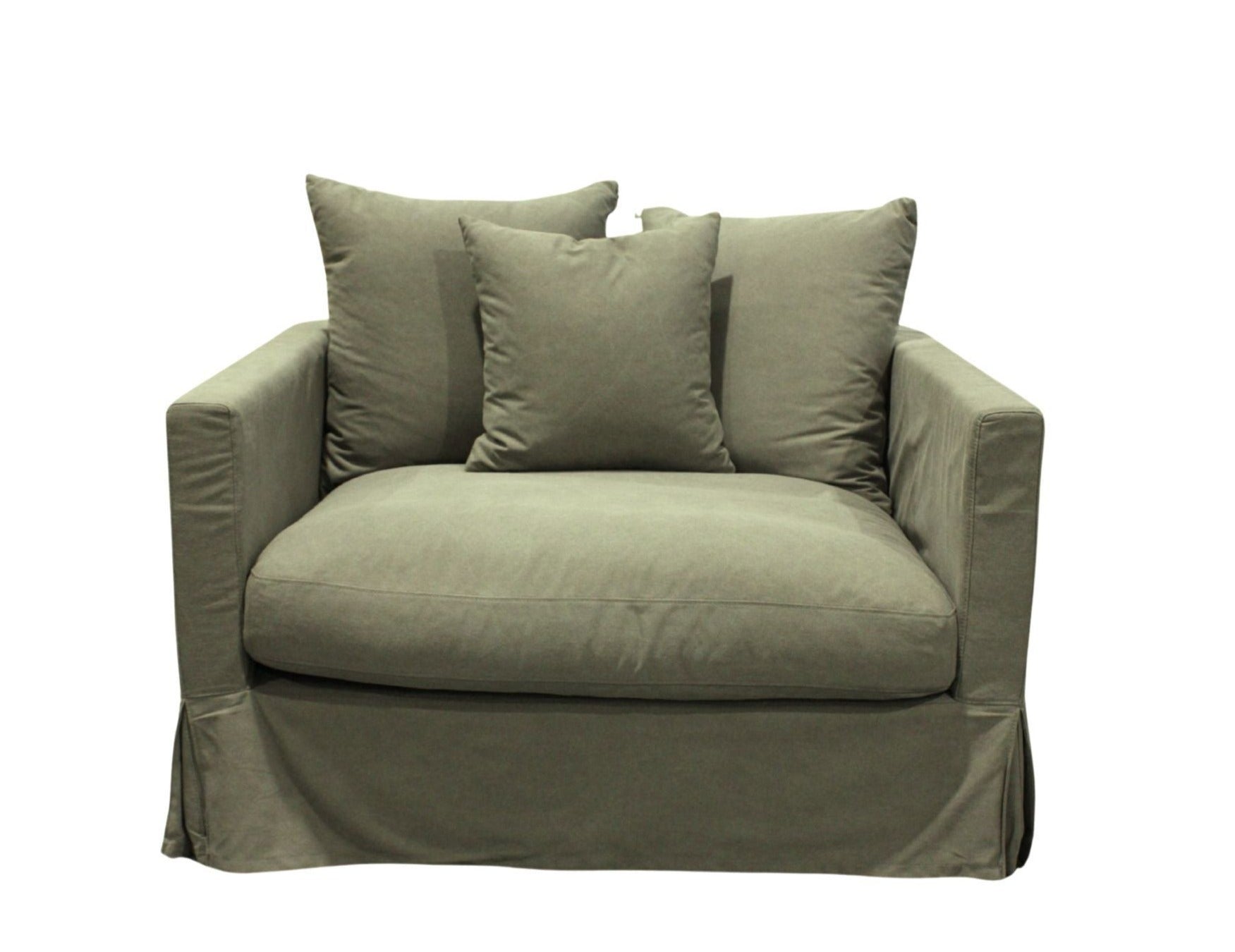 Luxe Slip Cover Sofa Chair - Forest Green