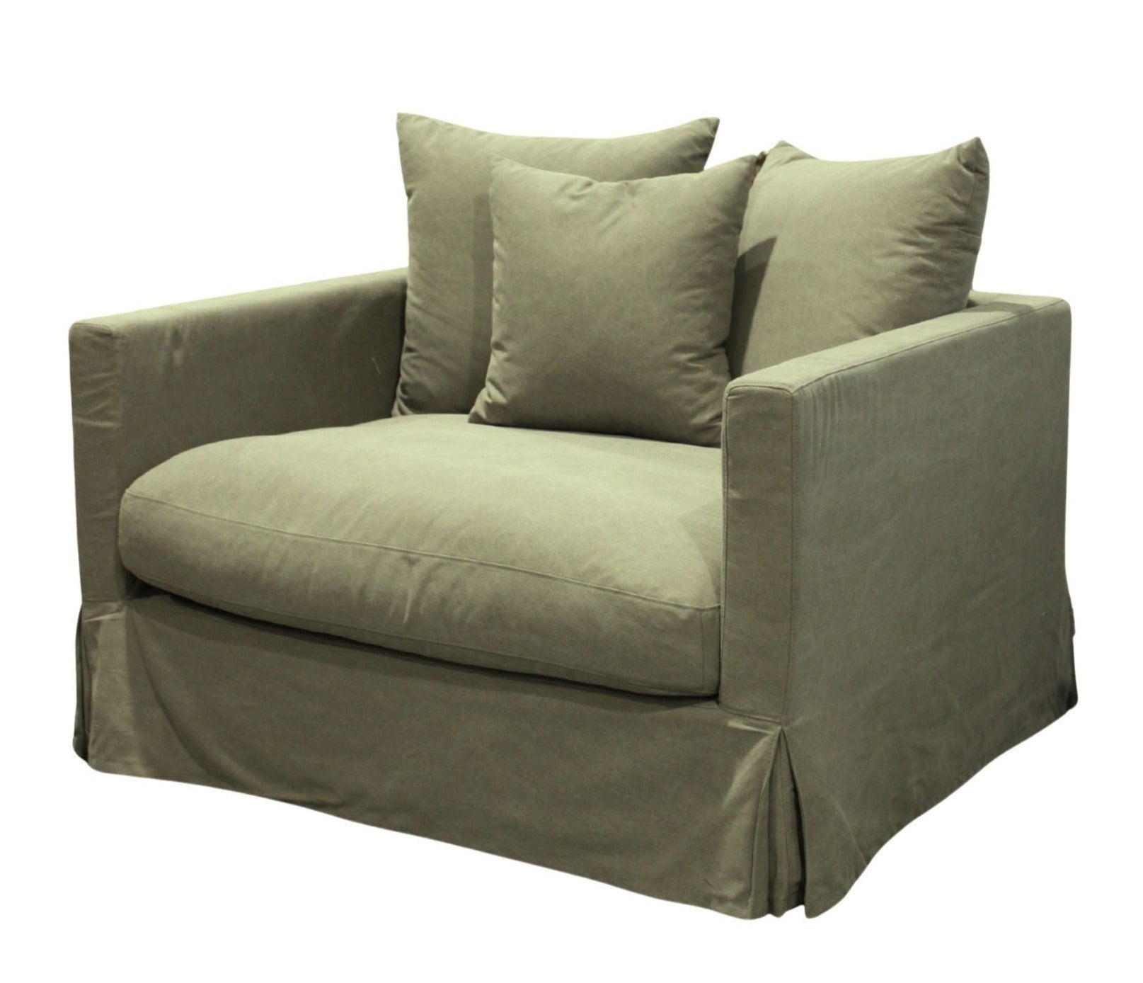 Luxe Slip Cover Sofa Chair - Forest Green