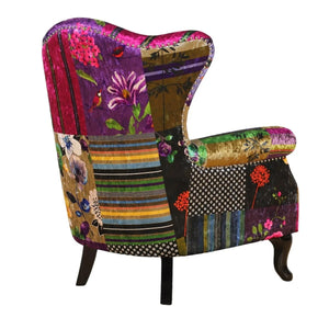 Dorset Patchwork Wingback Armchair