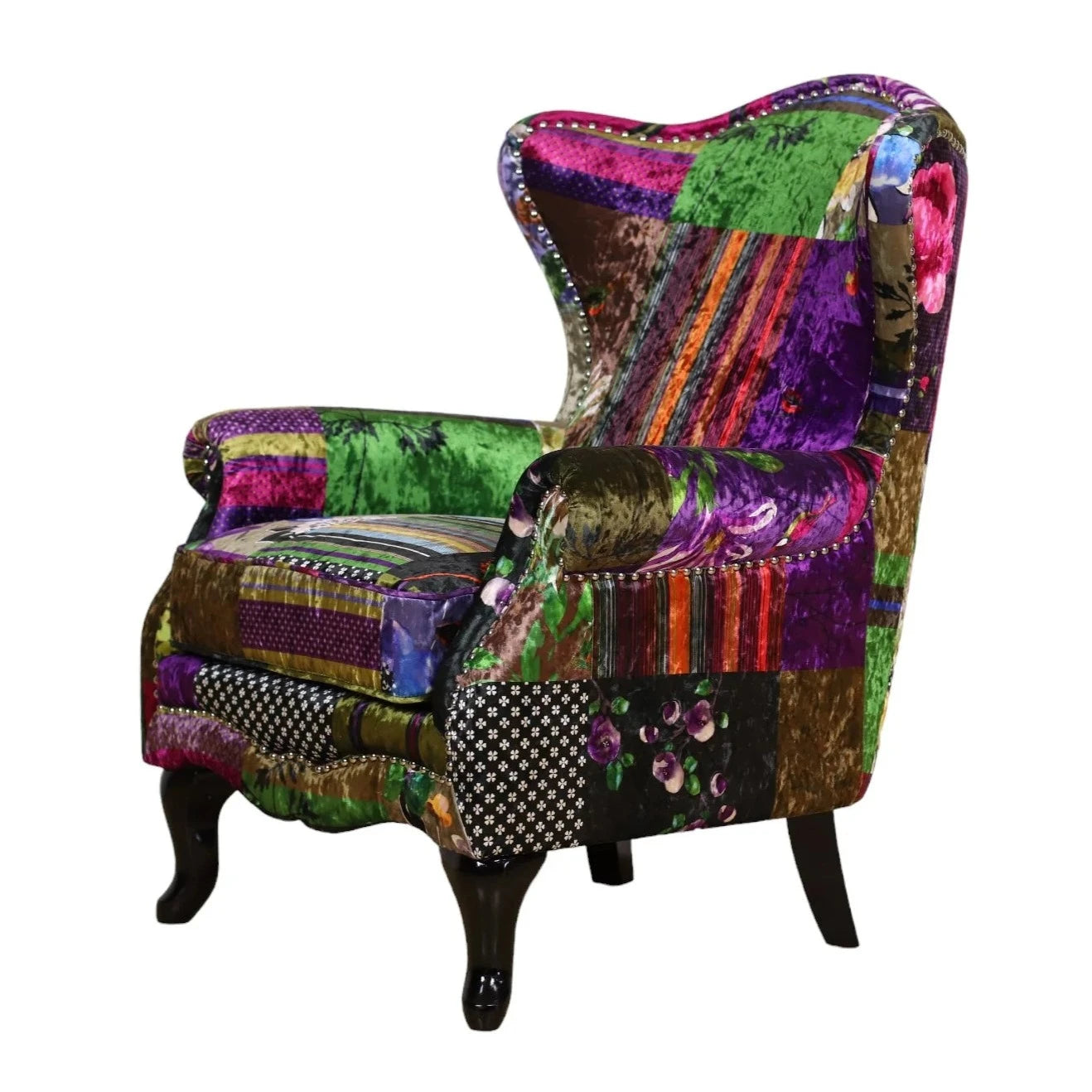 Dorset Patchwork Wingback Armchair