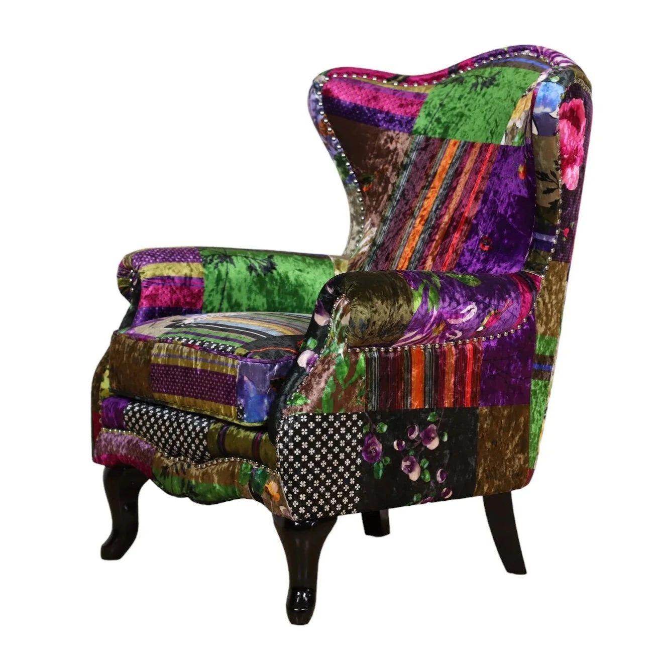 Dorset Patchwork Armchair with Ottoman