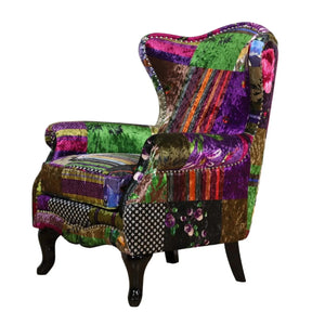 Dorset Patchwork Wingback Armchair