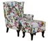 Castella Wingback Chair with Ottoman - Peacock