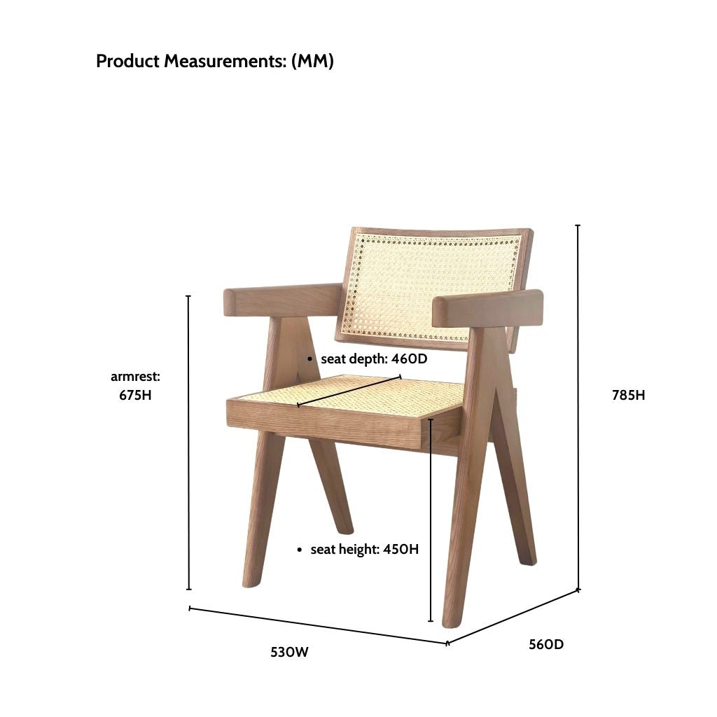 Pierre Rattan Armchair | Dining Chair - Walnut