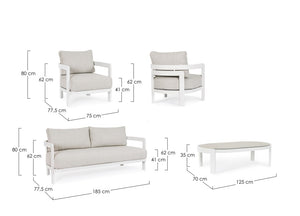 Presley Outdoor Sofa Set 4Pcs