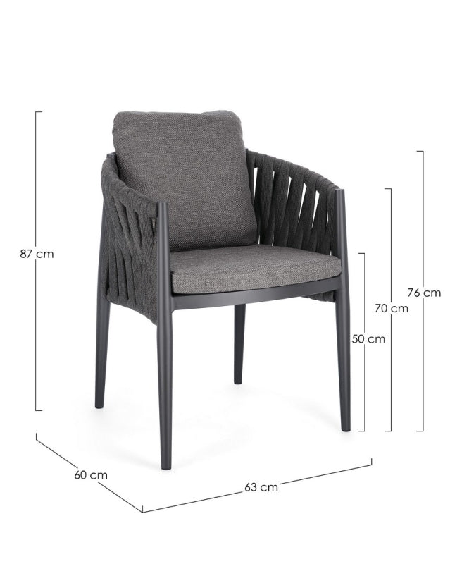 Redmond Outdoor Dining Chair - Charcoal