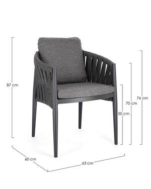 Redmond Outdoor Dining Chair - Charcoal