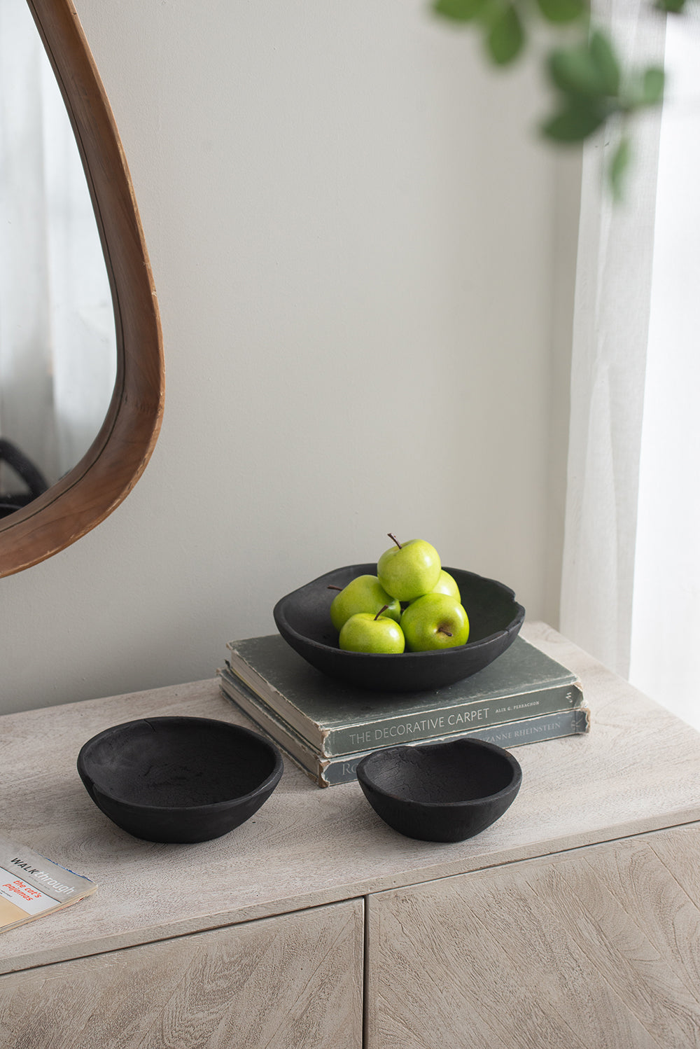 Black Teak Bowls - Set of 3