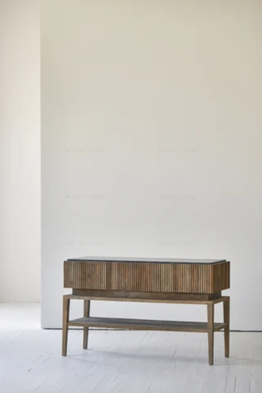 Console Table with 3 Drawers and Bluestone Top