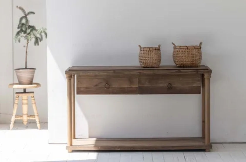 Old Elm Console Table